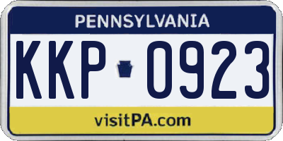 PA license plate KKP0923