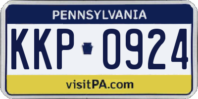 PA license plate KKP0924