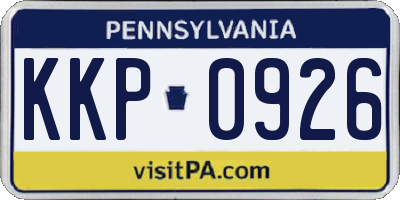 PA license plate KKP0926