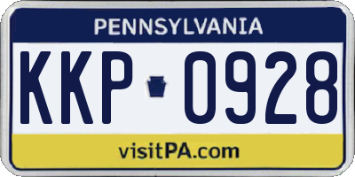 PA license plate KKP0928