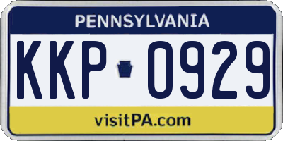 PA license plate KKP0929