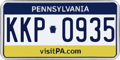 PA license plate KKP0935