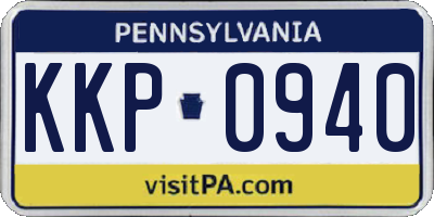 PA license plate KKP0940