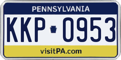 PA license plate KKP0953