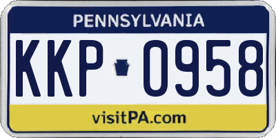 PA license plate KKP0958