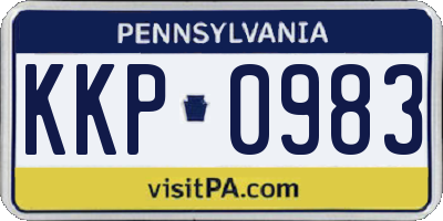 PA license plate KKP0983