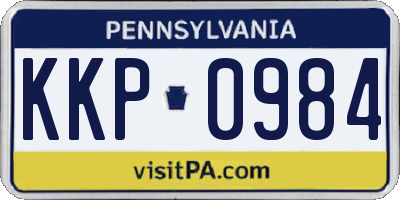 PA license plate KKP0984
