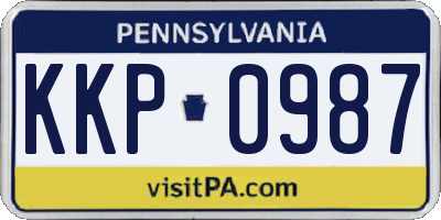 PA license plate KKP0987