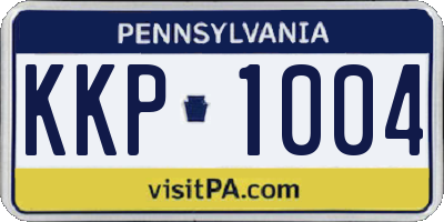 PA license plate KKP1004