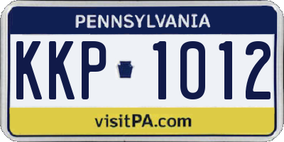 PA license plate KKP1012