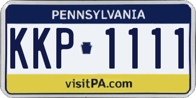 PA license plate KKP1111