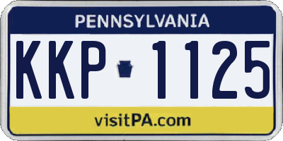 PA license plate KKP1125