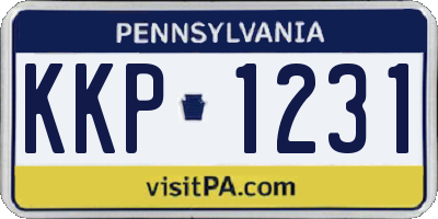 PA license plate KKP1231