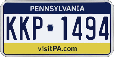PA license plate KKP1494