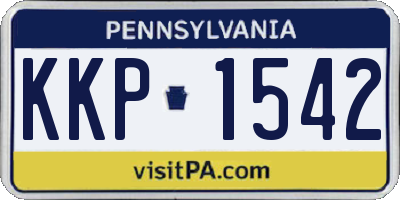 PA license plate KKP1542