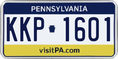 PA license plate KKP1601