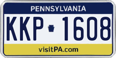PA license plate KKP1608