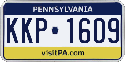 PA license plate KKP1609