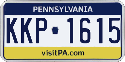 PA license plate KKP1615