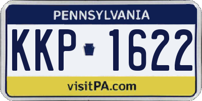 PA license plate KKP1622