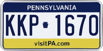 PA license plate KKP1670