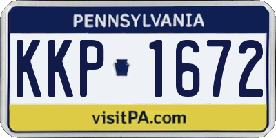 PA license plate KKP1672