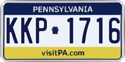PA license plate KKP1716