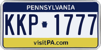 PA license plate KKP1777
