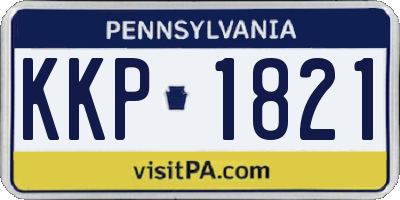 PA license plate KKP1821