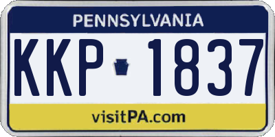 PA license plate KKP1837