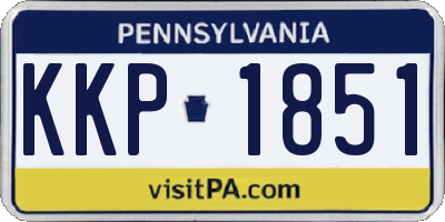 PA license plate KKP1851