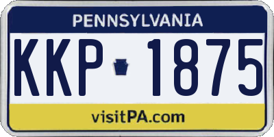 PA license plate KKP1875