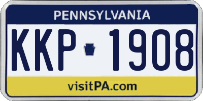 PA license plate KKP1908