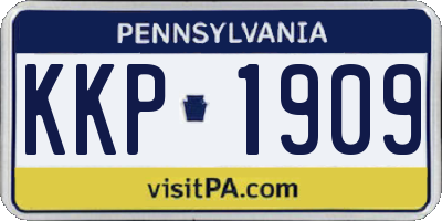 PA license plate KKP1909