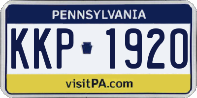 PA license plate KKP1920