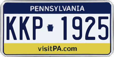 PA license plate KKP1925
