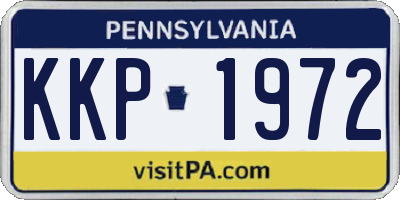 PA license plate KKP1972