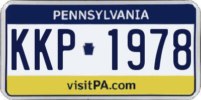 PA license plate KKP1978