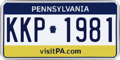 PA license plate KKP1981
