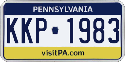 PA license plate KKP1983
