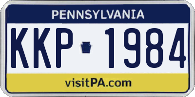 PA license plate KKP1984