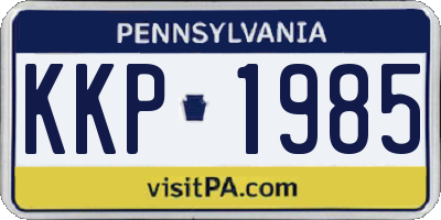 PA license plate KKP1985