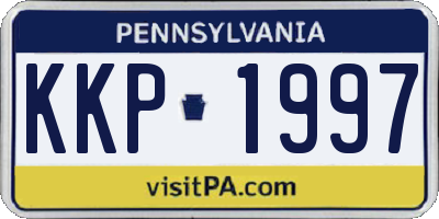 PA license plate KKP1997
