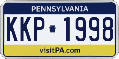 PA license plate KKP1998