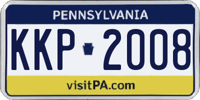 PA license plate KKP2008