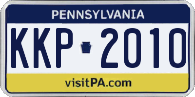 PA license plate KKP2010