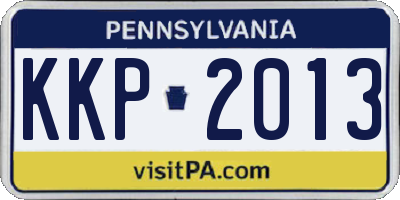 PA license plate KKP2013
