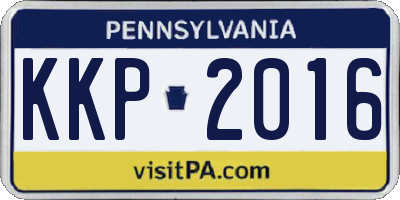 PA license plate KKP2016