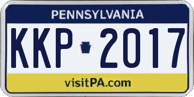 PA license plate KKP2017