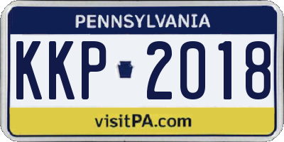 PA license plate KKP2018